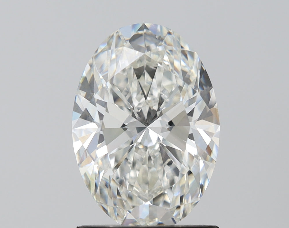 3.04 Carat Oval Lab Diamond with  Cut Diamond in 14KT  view 1
