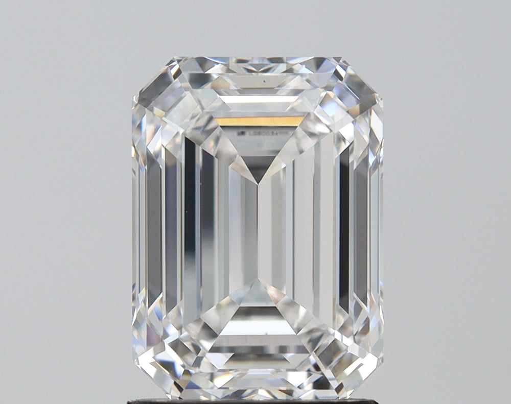 3.01 Carat Emerald Lab Diamond with  Cut Diamond in 14KT  view 1
