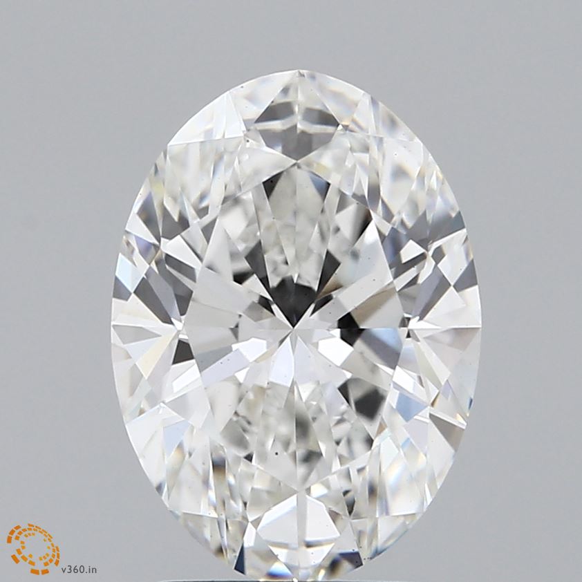 3.01 Carat Oval Lab Diamond with  Cut Diamond in 14KT  view 1
