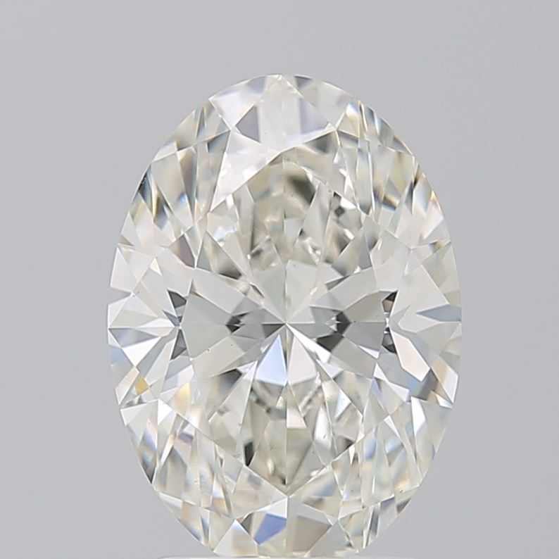 2.6 Carat Oval Lab Diamond with  Cut Diamond in 14KT  view 1
