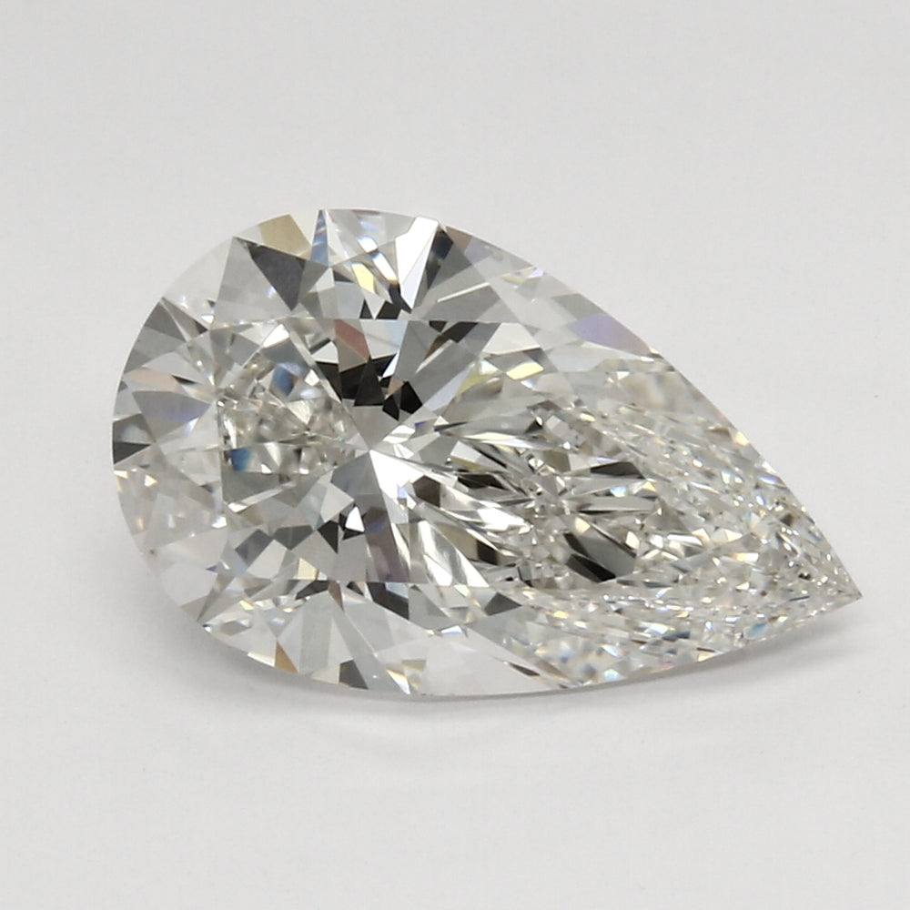 3.12 Carat Pear Lab Diamond with  Cut Diamond in 14KT  view 1

