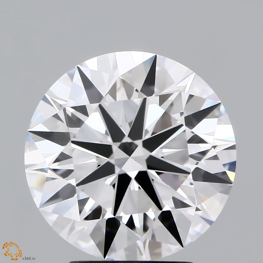 3.67 Carat Round Lab Diamond with  Cut Diamond in 14KT  view 1
