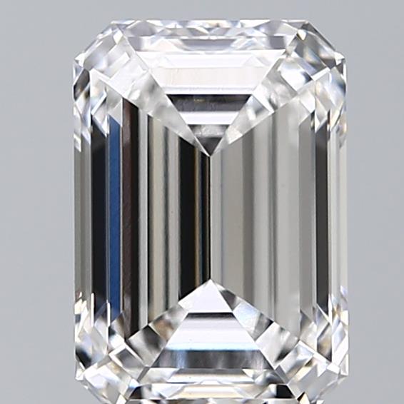 3.06 Carat Emerald Lab Diamond with  Cut Diamond in 14KT  view 1
