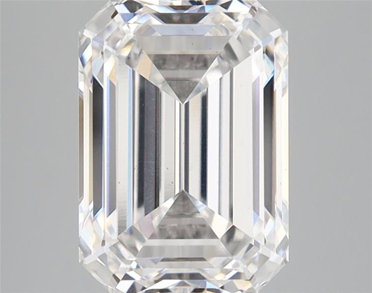 3.15 Carat Emerald Lab Diamond with  Cut Diamond in 14KT  view 1
