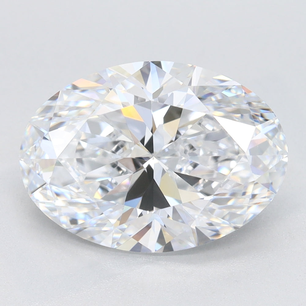 3.18 Carat Oval Lab Diamond with  Cut Diamond in 14KT  view 1
