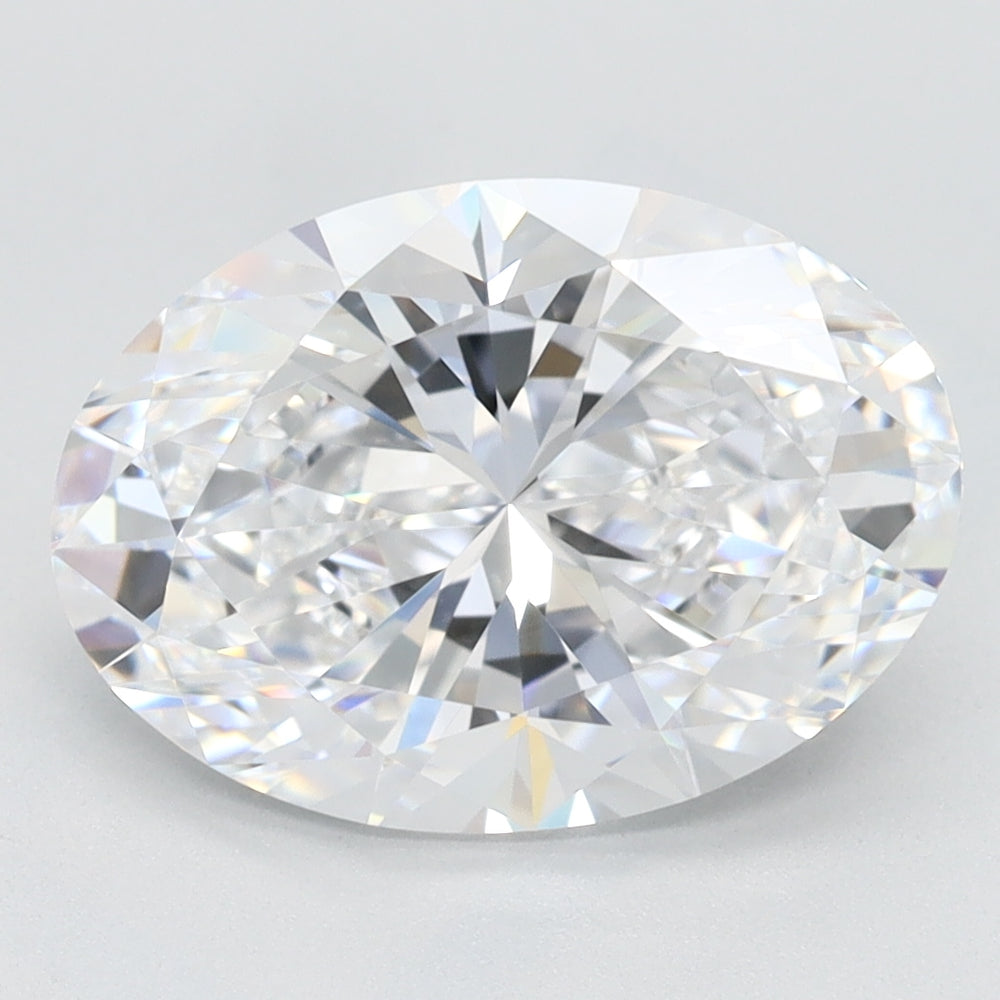 3.05 Carat Oval Lab Diamond with  Cut Diamond in 14KT  view 1
