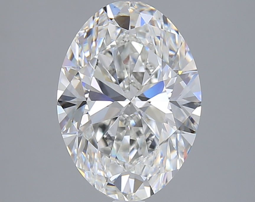 3.01 Carat Oval Lab Diamond with  Cut Diamond in 14KT  view 1
