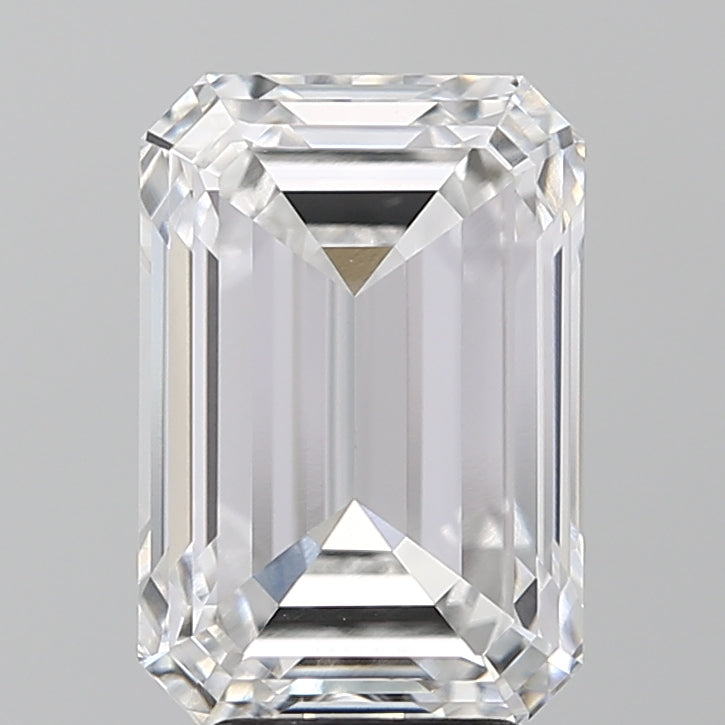 5.12 Carat Emerald Lab Diamond with  Cut Diamond in 14KT  view 1
