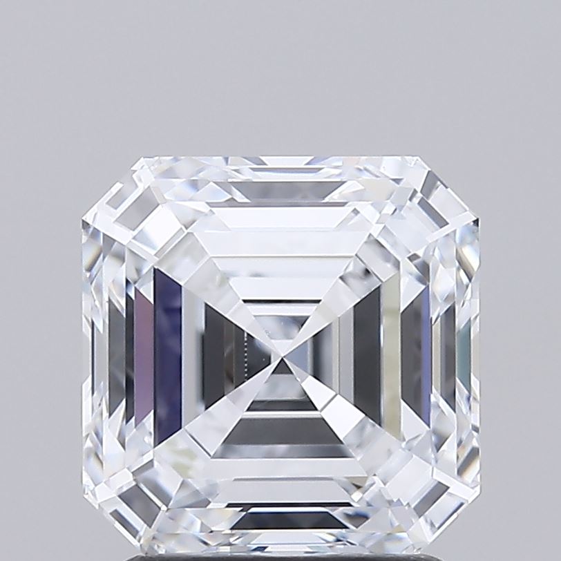2.19 Carat Asscher Lab Diamond with  Cut Diamond in 14KT  view 1
