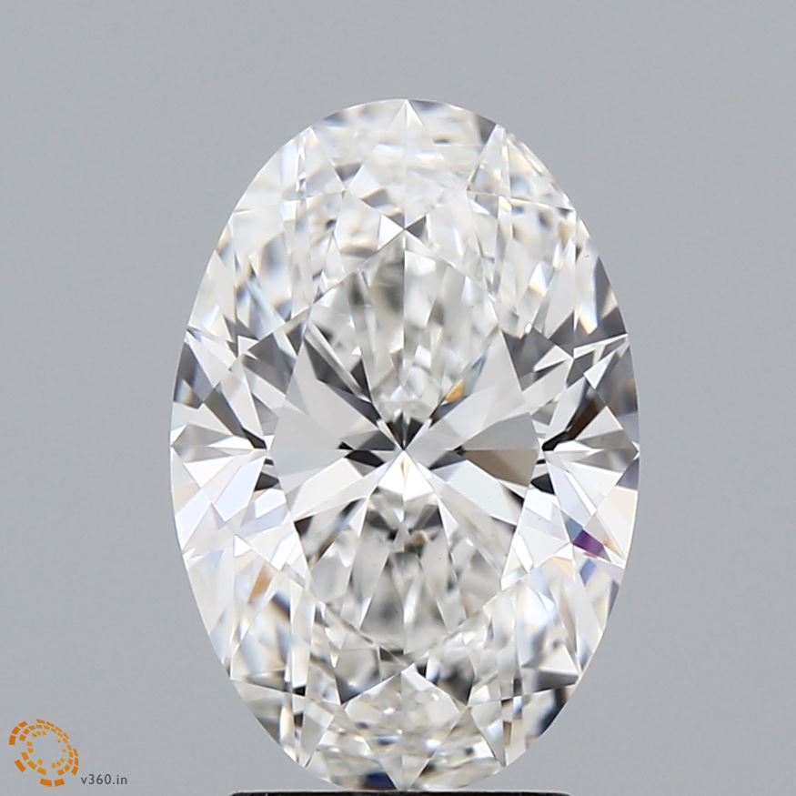 3.02 Carat Oval Lab Diamond with  Cut Diamond in 14KT  view 1
