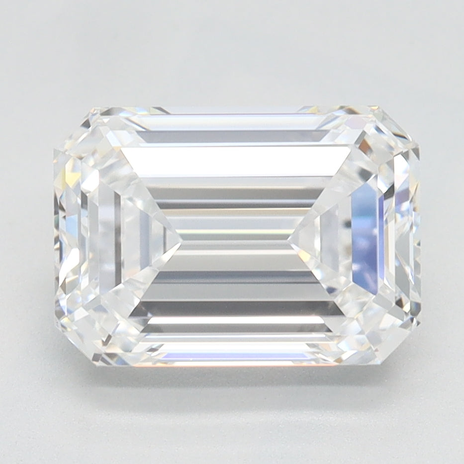 2.2 Carat Emerald Lab Diamond with  Cut Diamond in 14KT  view 1
