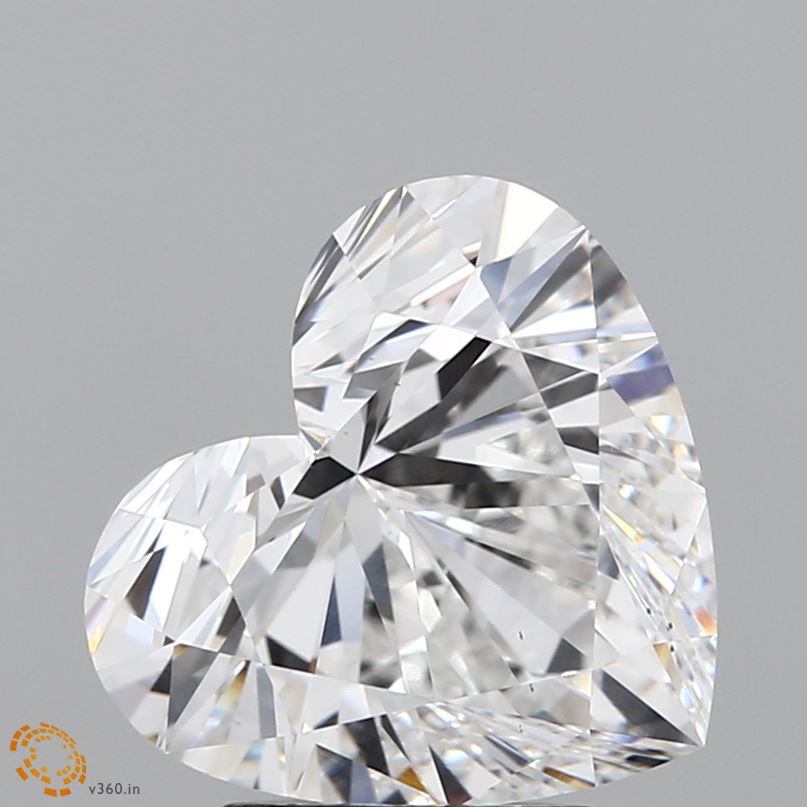 3.63 Carat Heart Lab Diamond with  Cut Diamond in 14KT  view 1
