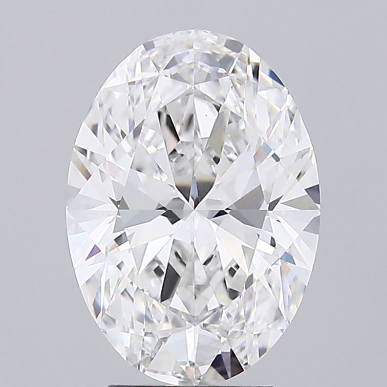 3.73 Carat Oval Lab Diamond with  Cut Diamond in 14KT  view 1
