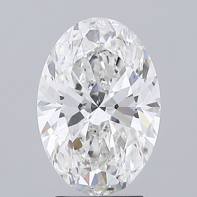 3.18 Carat Oval Lab Diamond with  Cut Diamond in 14KT  view 1
