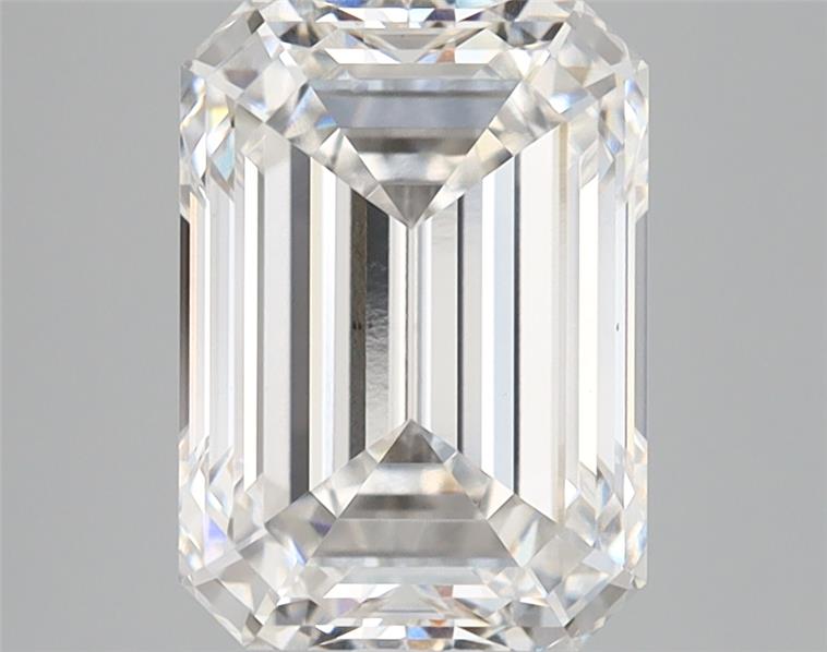3.09 Carat Emerald Lab Diamond with  Cut Diamond in 14KT  view 1
