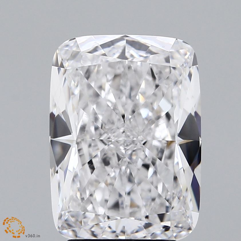 4.02 Carat Cushion Lab Diamond with  Cut Diamond in 14KT  view 1
