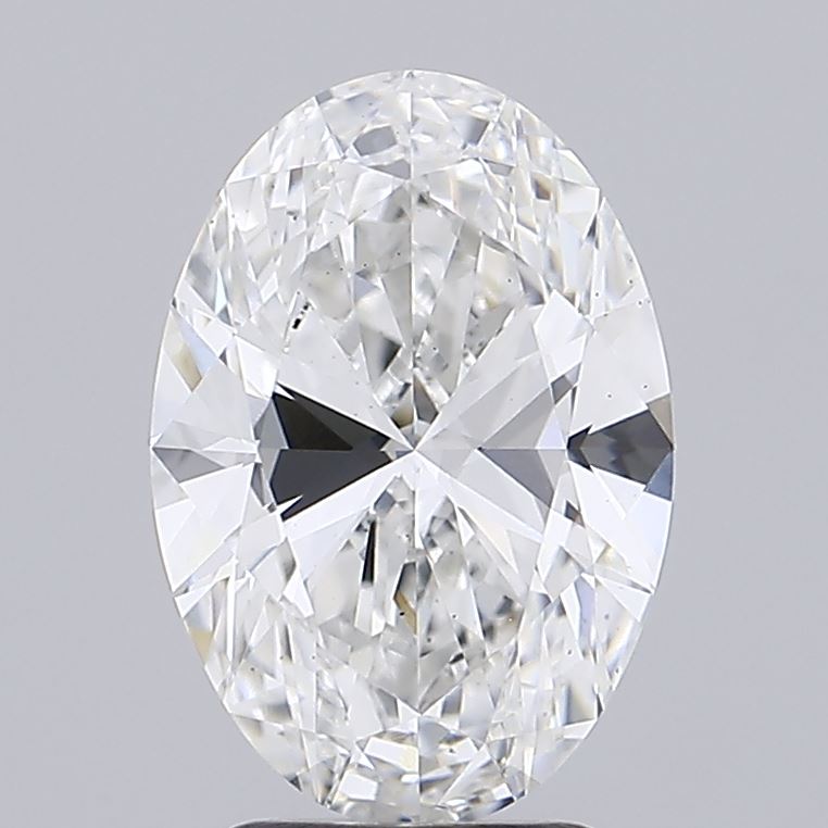 3.25 Carat Oval Lab Diamond with  Cut Diamond in 14KT  view 1
