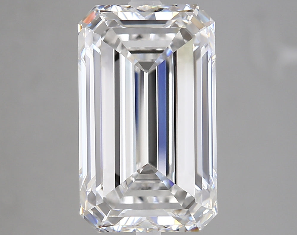 5.02 Carat Emerald Lab Diamond with  Cut Diamond in 14KT  view 1
