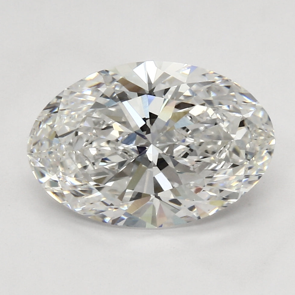3.18 Carat Oval Lab Diamond with  Cut Diamond in 14KT  view 1
