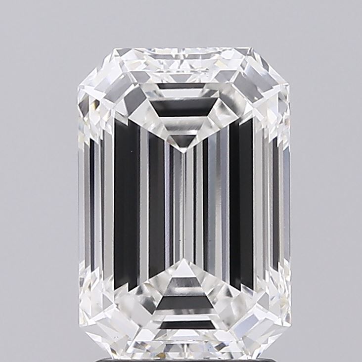 2.77 Carat Emerald Lab Diamond with  Cut Diamond in 14KT  view 1
