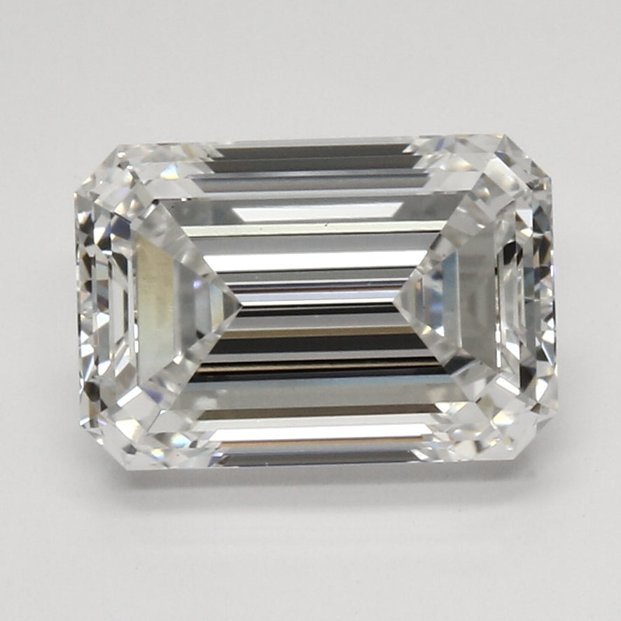 3.18 Carat Emerald Lab Diamond with  Cut Diamond in 14KT  view 1
