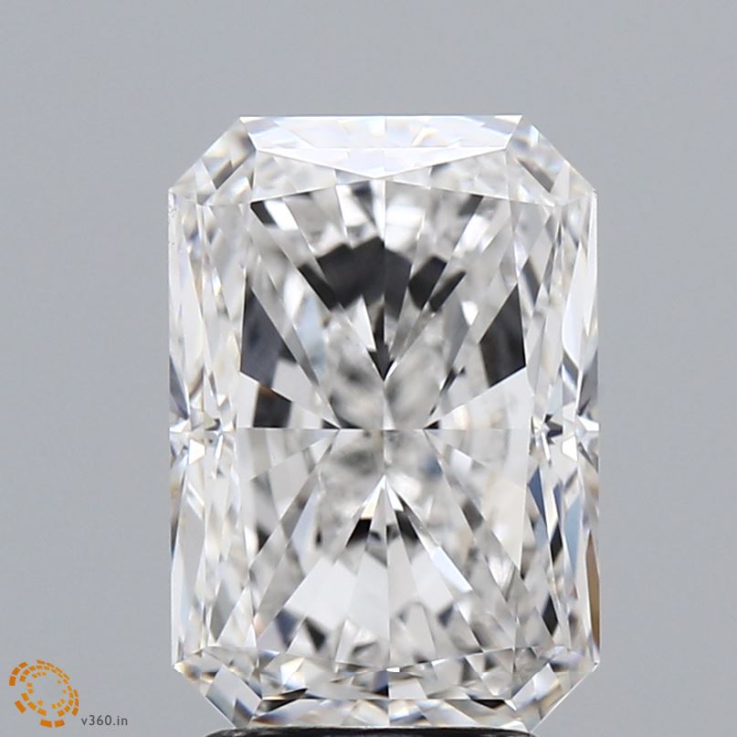 3.71 Carat Radiant Lab Diamond with  Cut Diamond in 14KT  view 1

