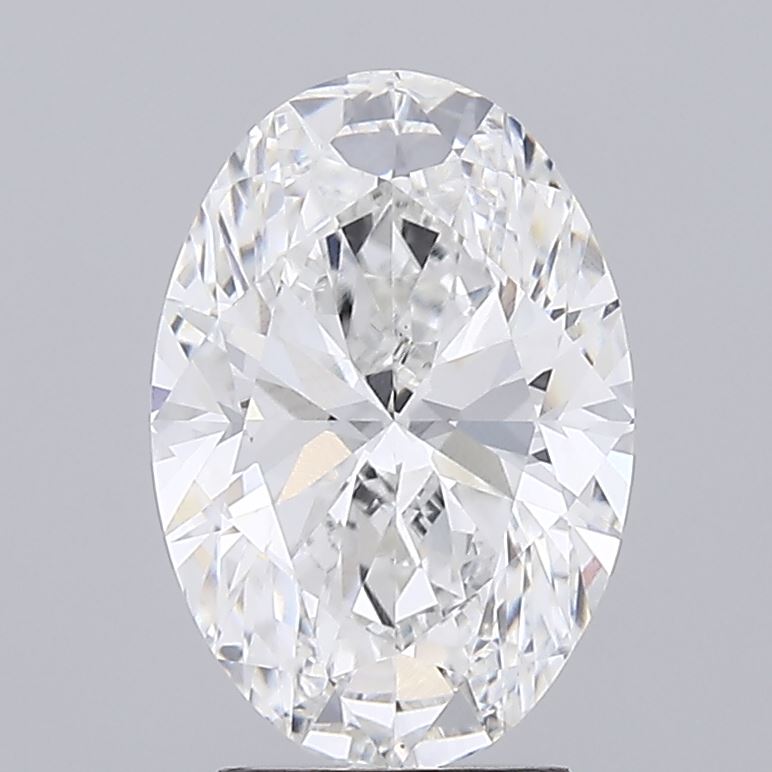3.0 Carat Oval Lab Diamond with  Cut Diamond in 14KT  view 1

