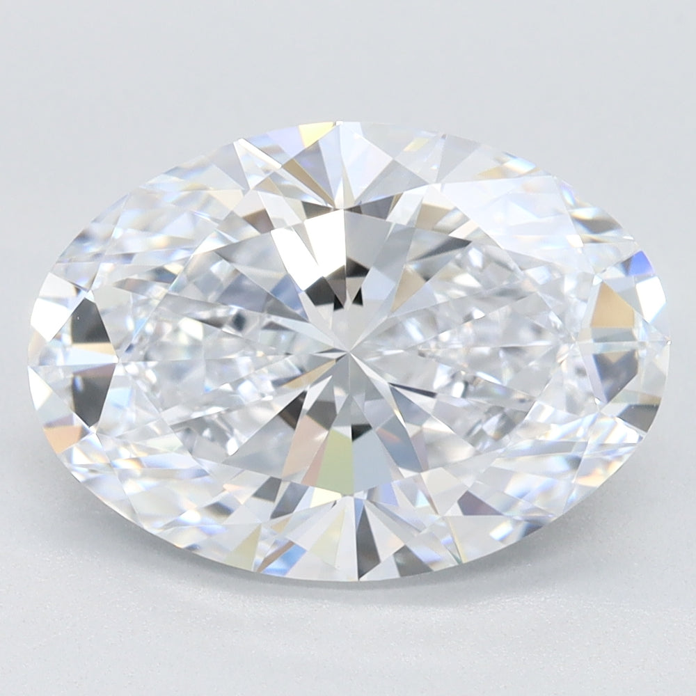 3.65 Carat Oval Lab Diamond with  Cut Diamond in 14KT  view 1
