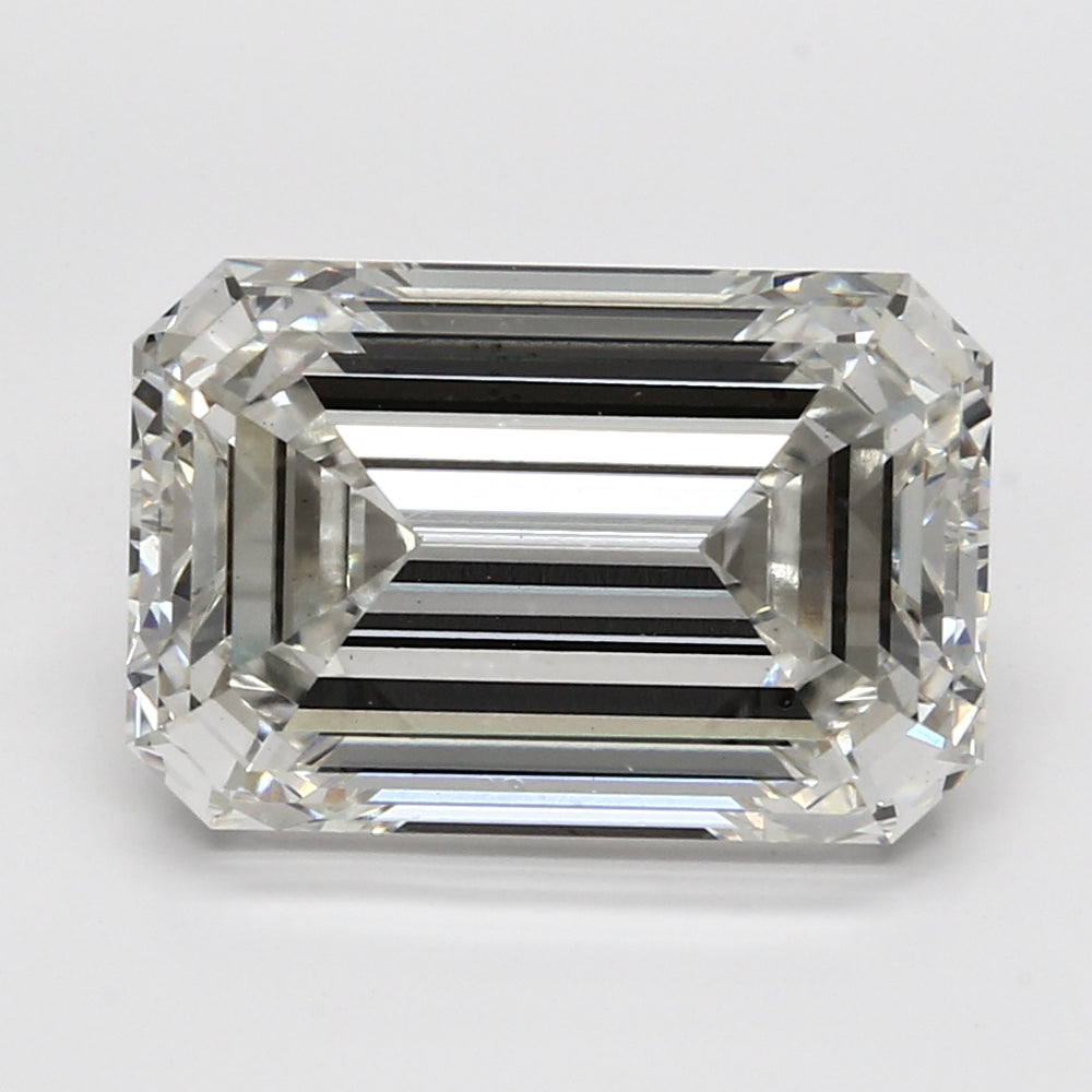 8.01 Carat Emerald Lab Diamond with  Cut Diamond in 14KT  view 1

