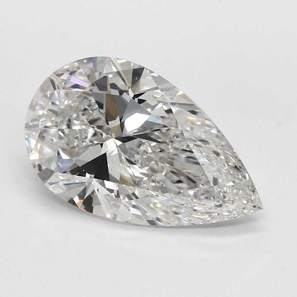 4.0 Carat Pear Lab Diamond with  Cut Diamond in 14KT  view 1
