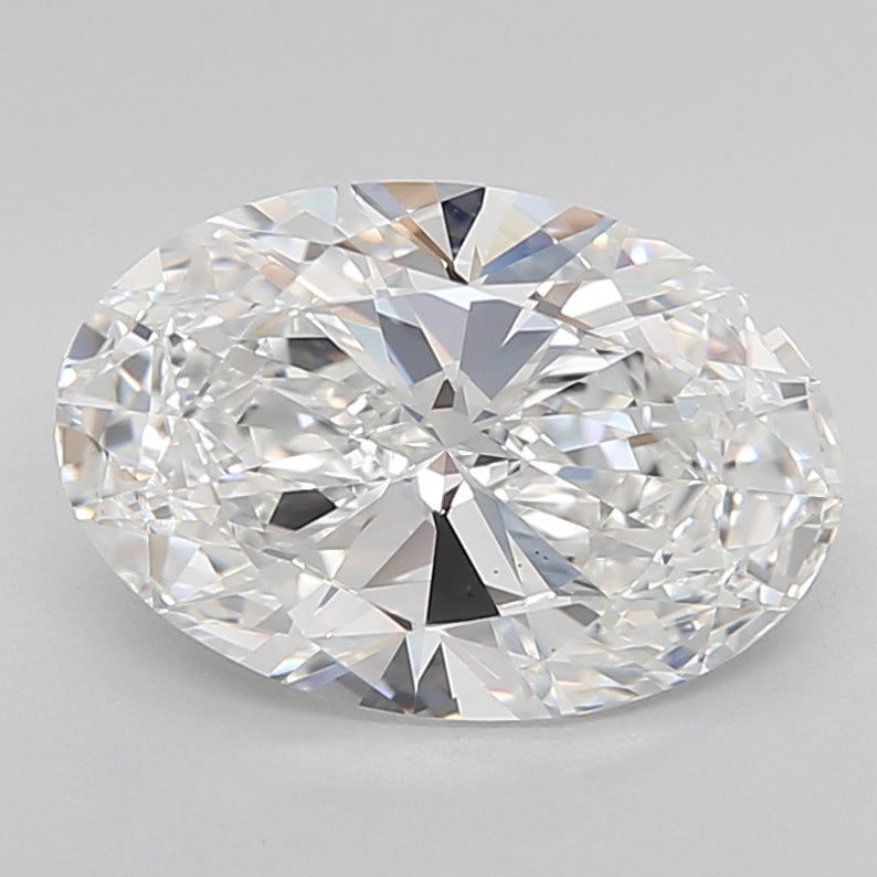 3.0 Carat Oval Lab Diamond with  Cut Diamond in 14KT  view 1
