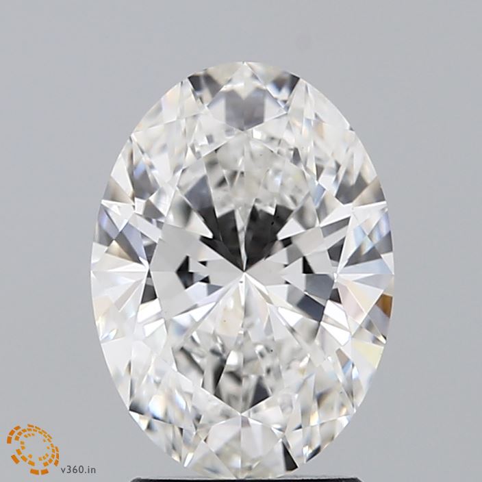 2.03 Carat Oval Lab Diamond with  Cut Diamond in 14KT  view 1
