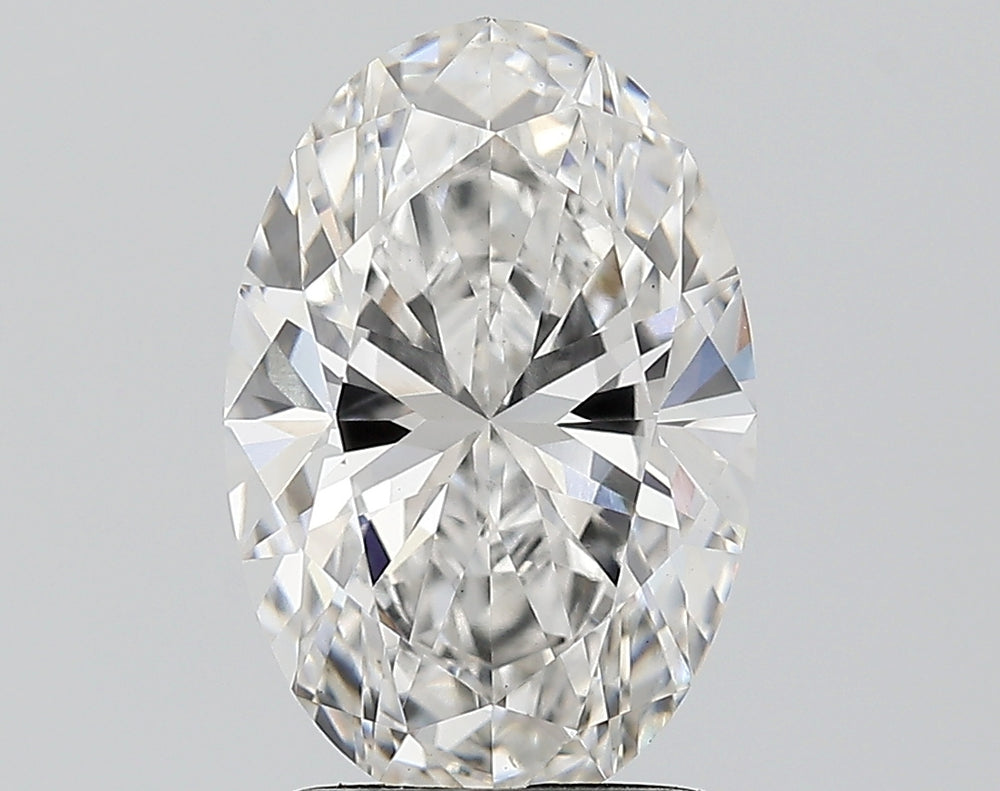 3.21 Carat Oval Lab Diamond with  Cut Diamond in 14KT  view 1
