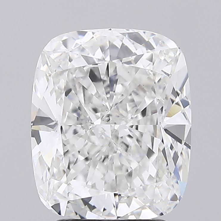 3.35 Carat Cushion lab Diamond with  Cut Diamond in 14KT  view 1
