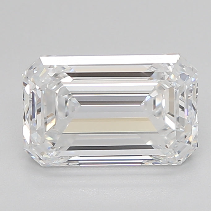 2.5 Carat Emerald Lab Diamond with  Cut Diamond in 14KT  view 1

