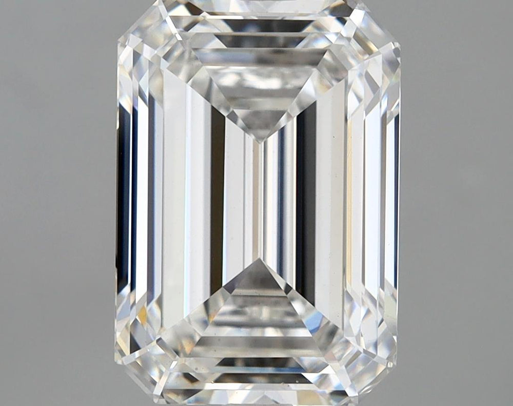 4.94 Carat Emerald Lab Diamond with  Cut Diamond in 14KT  view 1
