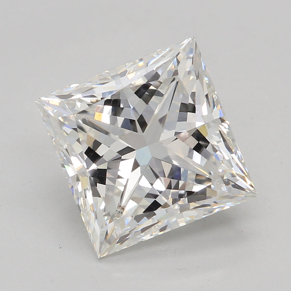 2.53 Carat Princess Lab Diamond with  Cut Diamond in 14KT  view 1

