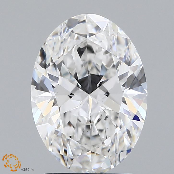 2.05 Carat Oval Lab Diamond with  Cut Diamond in 14KT  view 1

