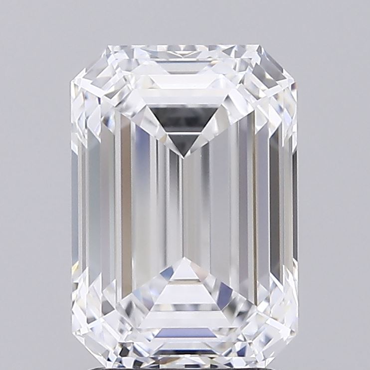 2.43 Carat Emerald Lab Diamond with  Cut Diamond in 14KT  view 1
