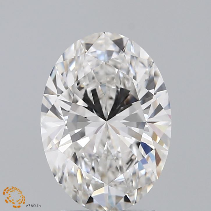 2.1 Carat Oval Lab Diamond with  Cut Diamond in 14KT  view 1
