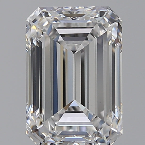 3.58 Carat Emerald Lab Diamond with  Cut Diamond in 14KT  view 1
