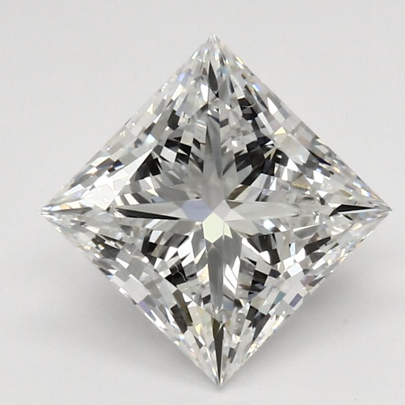 2.6 Carat Princess Lab Diamond with  Cut Diamond in 14KT  view 1
