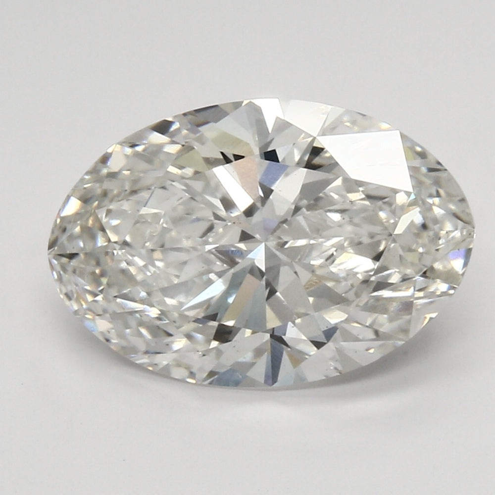 4.01 Carat Oval Lab Diamond with  Cut Diamond in 14KT  view 1
