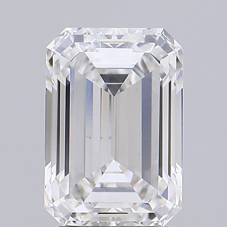 2.38 Carat Emerald Lab Diamond with  Cut Diamond in 14KT  view 1
