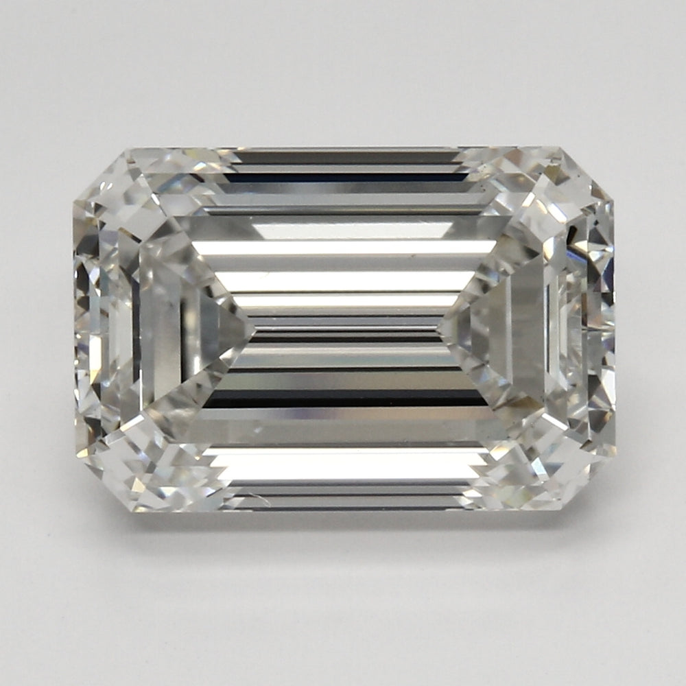 6.23 Carat Emerald Lab Diamond with  Cut Diamond in 14KT  view 1
