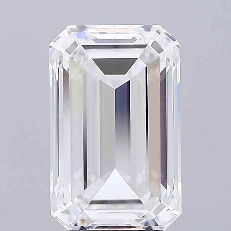 3.27 Carat Emerald Lab Diamond with  Cut Diamond in 14KT  view 1
