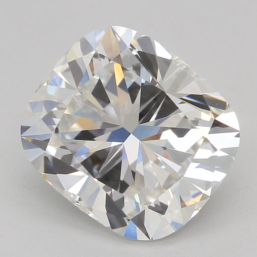 2.54 Carat Cushion Lab Diamond with  Cut Diamond in 14KT  view 1
