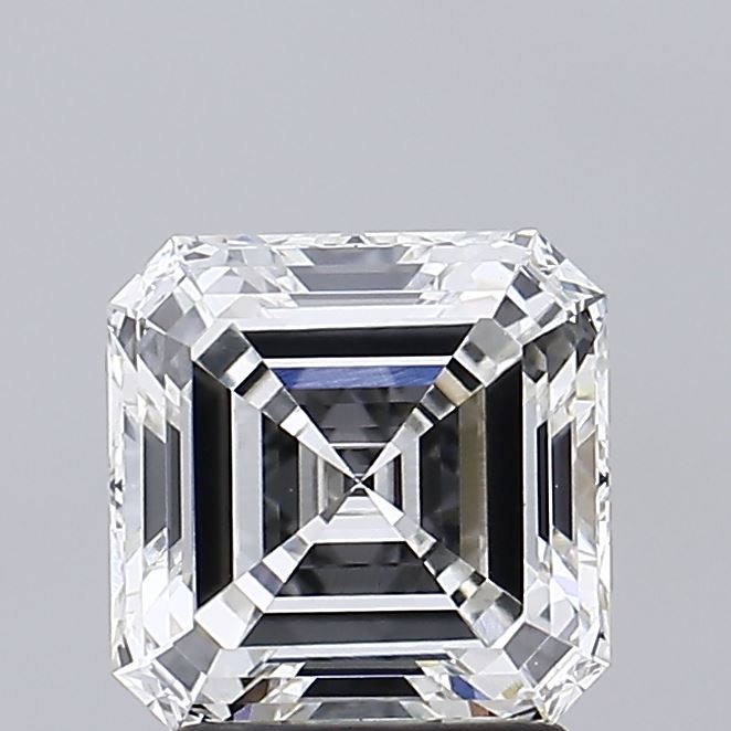 2.1 Carat Asscher Lab Diamond with  Cut Diamond in 14KT  view 1
