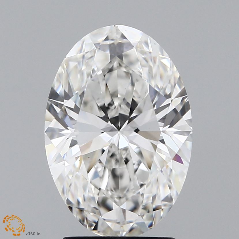 2.78 Carat Oval Lab Diamond with  Cut Diamond in 14KT  view 1
