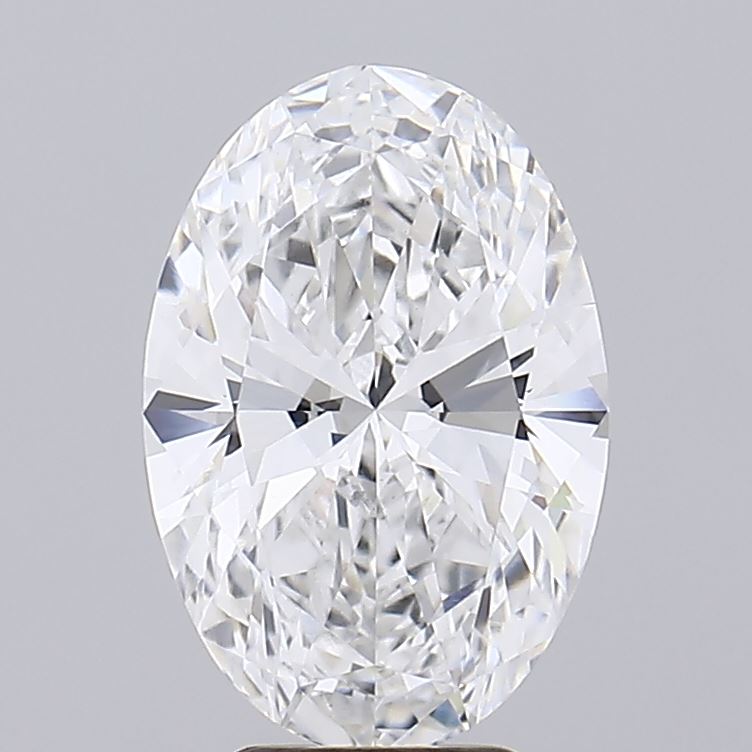 3.25 Carat Oval Lab Diamond with  Cut Diamond in 14KT  view 1
